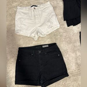 Black and White Jean Shorts